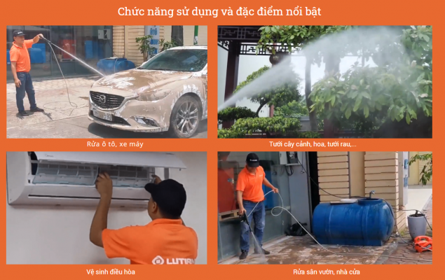 Máy rửa xe gia đình Lutian LT303B-1400W 8 LT210G