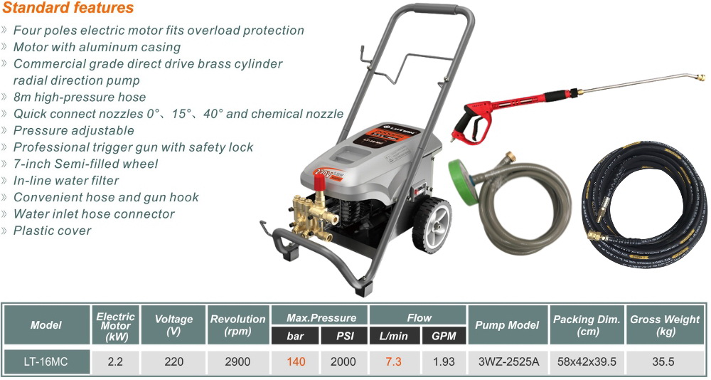 Máy Rửa Xe Bán Chuyên Nghiệp Lutian 2.2KW LT-16MC 7 LT 16MC 1